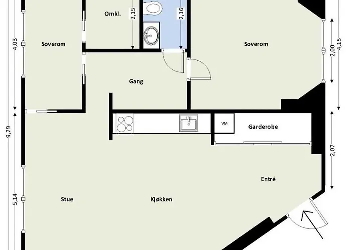 Center - Large 2 Bedroom Lägenhet Oslo